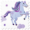 Unicorn Magic, Purple - Motorised Roman Blind